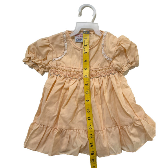 Vintage Bette's Girls Smocked Dress 18 Months Lace Trim Baby Toddler Outfit - Picture 6 of 7